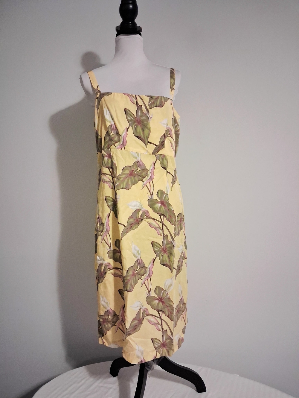 Yellow Floral Sundress with Adjustable Straps Womens Size 14